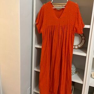 Bought in Italy orange linen midi kaftan
